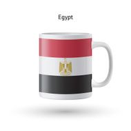 Egypt flag souvenir mug on white background