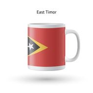 East Timor flag souvenir mug on white background