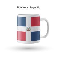 Dominican Republic flag souvenir mug on white background
