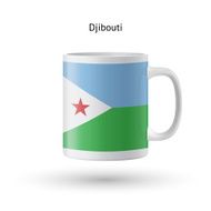 Djibouti flag souvenir mug on white background