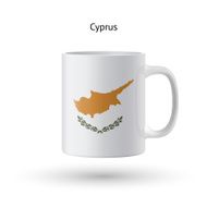 Cyprus flag souvenir mug on white background