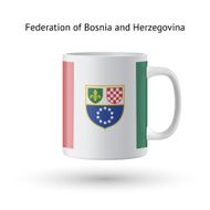 Federation of Bosnia and Herzegovina flag souvenir mug on white