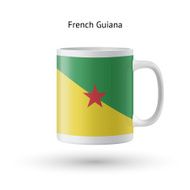 French Guiana flag souvenir mug on white background