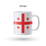 Georgia flag souvenir mug on white background