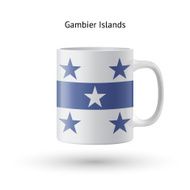 Gambier Islands flag souvenir mug on white background