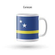 Curacao flag souvenir mug on white background