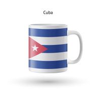 Cuba flag souvenir mug on white background