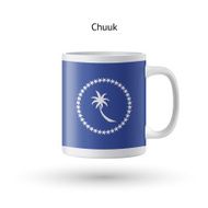 Chuuk flag souvenir mug on white background