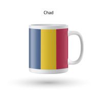 Chad flag souvenir mug on white background