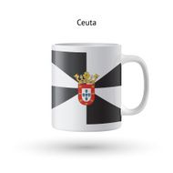 Ceuta flag souvenir mug on white background