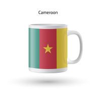 Cameroon flag souvenir mug on white background