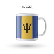Barbados flag souvenir mug on white background