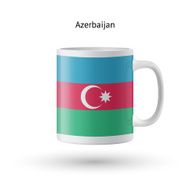 Azerbaijan flag souvenir mug on white background
