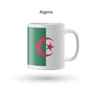 Algeria flag souvenir mug on white background