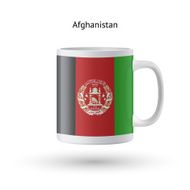 Afghanistan flag souvenir mug on white background