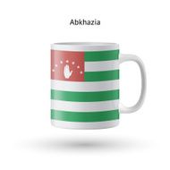 Abkhazia flag souvenir mug on white background