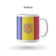 Andorra flag souvenir mug on white background