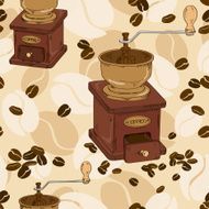 Seamless pattern of coffee grinder