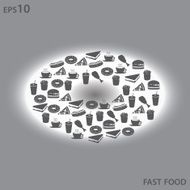 fast food icons like donut symbol eps10