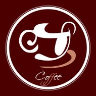 Vector coffee cup icon in a circle