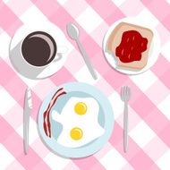 flat design style breakfast concept background vector