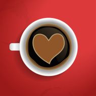 Valentines heart in coffee cup