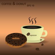 vector coffee and donut eps10