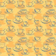 seamless vector pattern with teacups N2