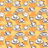 seamless vector pattern with teacups N3