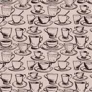 seamless vector pattern with teacups N4