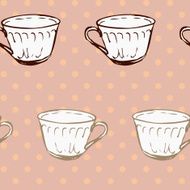 seamless vector pattern with teacups N5