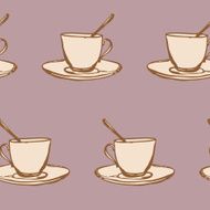 seamless vector pattern with teacups N6