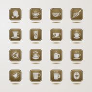 Coffee cup icons set N2