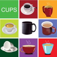 vector different cup and mug