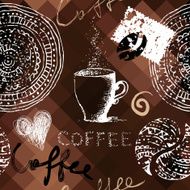 Coffee grunge pattern on polygonal background