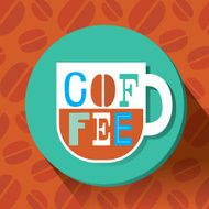 Coffee cup lettering icon
