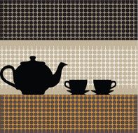 Teapot and cups illustration