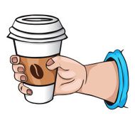 hand holding a glass of coffee