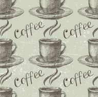 Hand drawn coffee seamless
