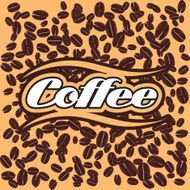 background with coffee grains crumbled
