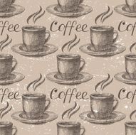 Hand drawn coffee seamless N2