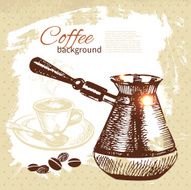 Hand drawn vintage coffee background N13