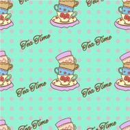 Seamless pattern with mugs