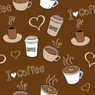 Coffee doodles seamless pattern N2