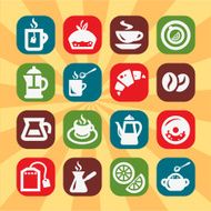 color coffee and tee icons
