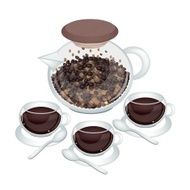 Hot Coffee with Beans in Jar