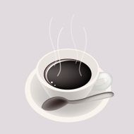 Smoking Hot Coffee on Grey Background