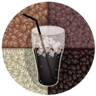 Black Iced with Roasted Coffee Beans