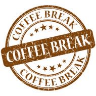 coffee break brown stamp