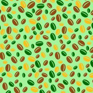 Coffee bean background with green yellow and brown color